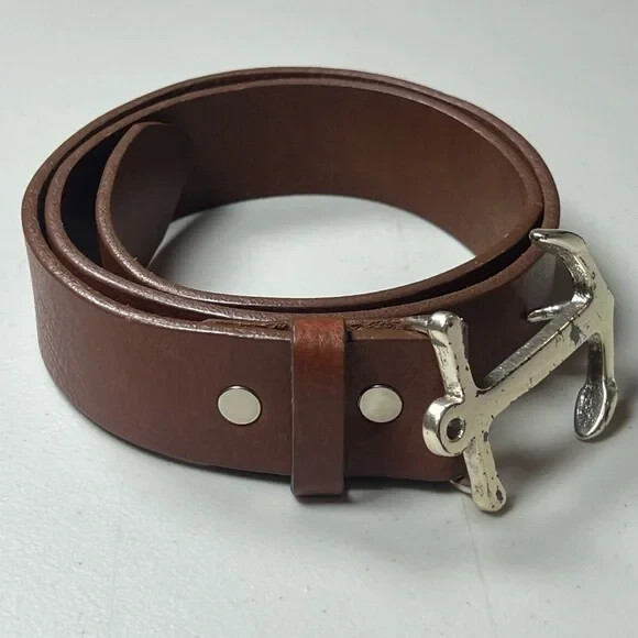 Brown Golden Anchor Buckle Vineyard Vines USA Made Genuine Leather Size M Vineyard Vines | Accessories | Vineyard Vines Brown Belt  main image 3