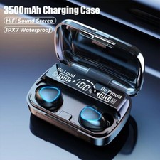 Wireless Bluetooth 5.1 Earphones Stereo Sport Waterproof Black Earbuds Headset