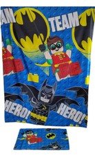 LEGO MOVIE BATMAN & ROBIN DC COMICS  SINGLE SIZE  DUVET COVER WITH PILLOW SLIP 