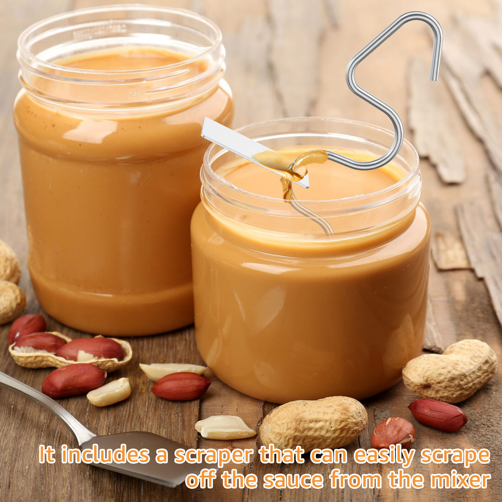 Stainless Steel Peanut Butter Stirrer - Manual Mixer Tool For Natural Nut Butters, Jams, And More - View #3