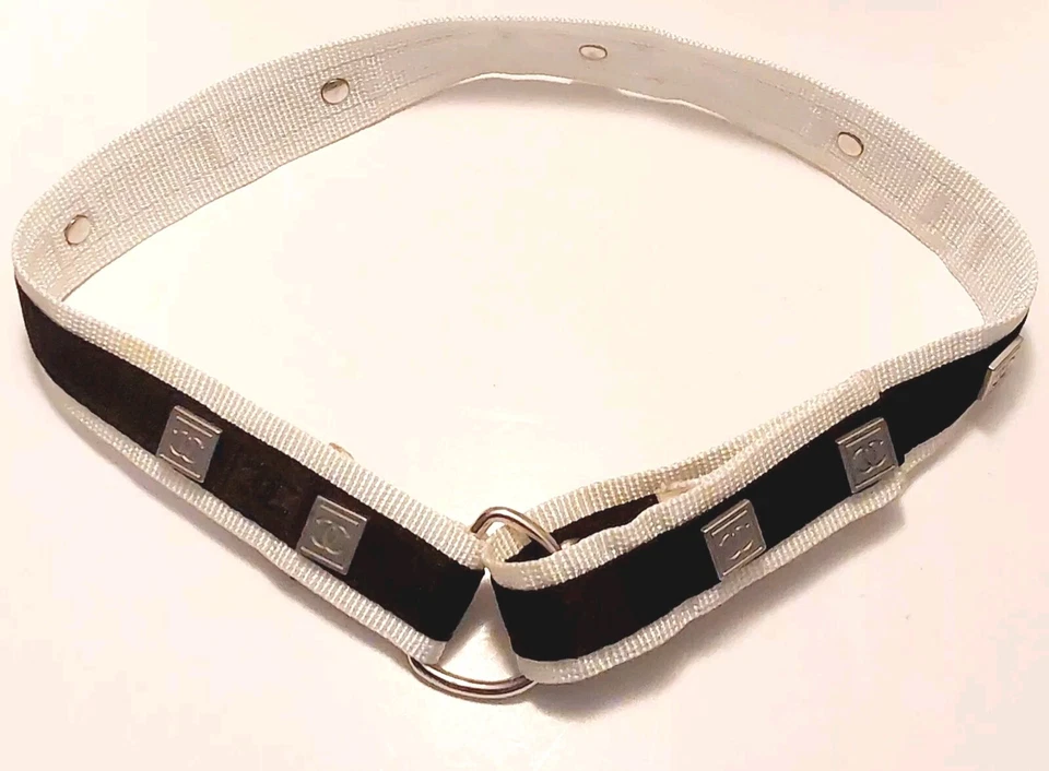Cinturón CHANEL 03P CC Sports Line - Lona Blanco y Negro - Talla 80/32 Foto 2 de 4