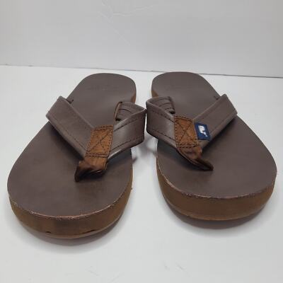 VINEYARD VINES Brown Leather Flip-flops Size 7 | eBay display picture 2
