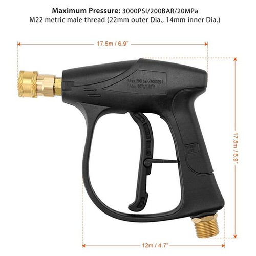 1/4" Snow Foam Lance Cannon Soap Bottle Sprayer Pressure Washer Gun Jet Car Wash - Picture 13 of 27