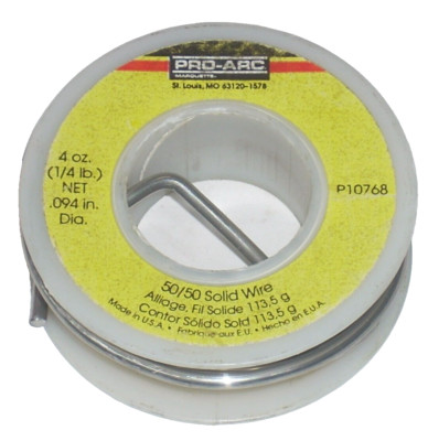 Pro Arc P10768 Solid Wire Solder 50/50 Tin Lead .094 Dia Wire USA Made 4 oz