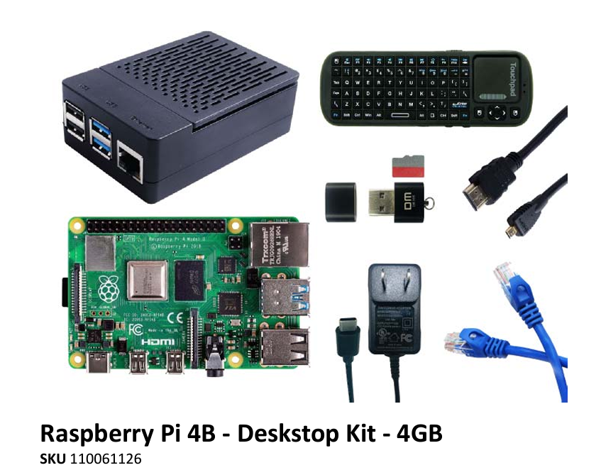 New opened) Raspberry Pi 4 Model B 4GB Kit & wireless keyboard