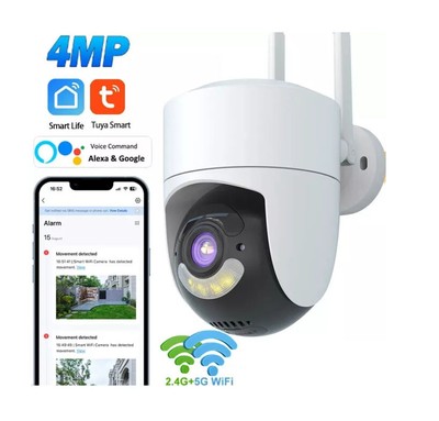 2.4G&5G Tuya WiFi Camera 2K 4MP By Alexa Security Cam Outdoor Ai Tracking Smart