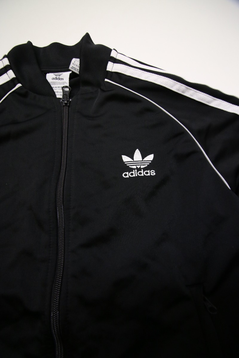 Adidas Youth Kids Adicolor SST Black Track Jacket Trefoil Zip M