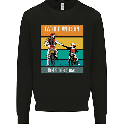 Motocross Vater & Sohn Vatertag Kinder Sweatshirt Pullover