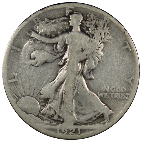 1921-S Walking Liberty Half Dollar VG+ Very Good Condition KEY DATE A991