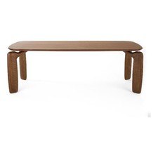 Benjara Cid Mike Dining Table- Walnut Brown Wood- Rectangular 87