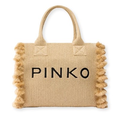 Pinko Damen Tasche Beach Shopper Rafia 106673 Farbe Stroh Beige HZ3Q