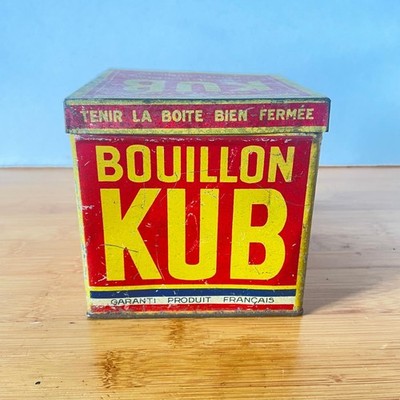 Metalldose Brühe Kub Vintage 11x 11 cm