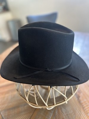 Vintage Resistol XXX Beaver Black Cowboy Hat 7 1/4 Western Fur Felt USA