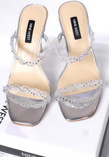 NEW Nine West  Ziggle 3 Clear Heels Shoes Size 6 M