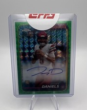 2024 Topps Chrome Jayden Daniels RC Auto Green Geometric /99 Commanders SEALED