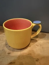 Lindt Stymeist Colorways Coffee Mug Yellow Coral Purple Thumbprint Handle