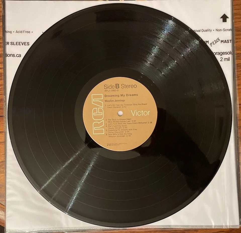 Waylon Jennings “Dreaming My Dreams” Vinyl LP 1975 US Original Pressing VG/VG+ - Image 4 of 4