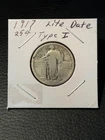 1917-P 25c Standing Liberty Quarter 1/4 Dollar 90% Silver US Coin SLQ TYPE 1 T1