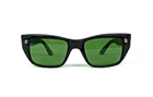 VINTAGE 50S Squared SUNGLASSES SQUARED THICK ACETATE BLACK SHADES ITALY NOS