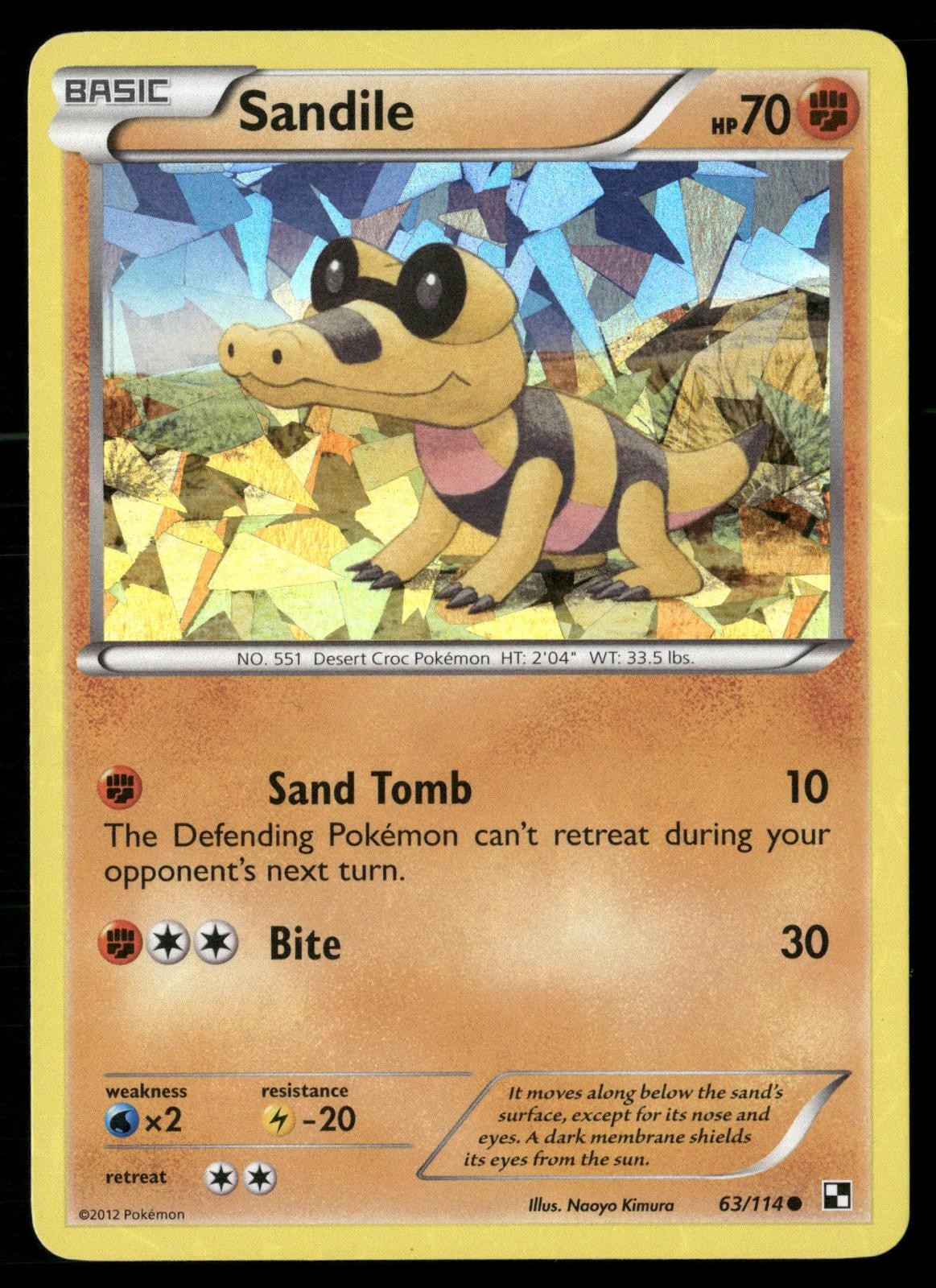 Sandile (Cracked Ice Holo) 063/114 Miscellaneous Cards & Products Pokemon NM