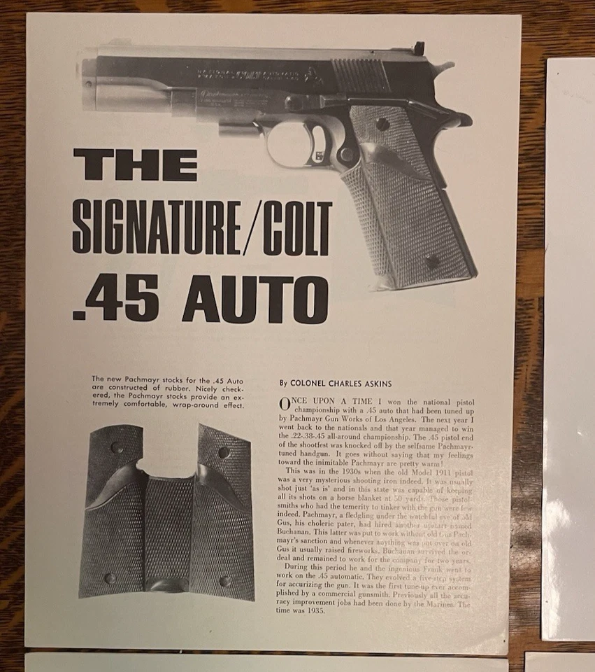 LOT-4~ COLT .45 PROMO GLOSSY PHOTO & 3 BROCHURES~ 1973~ FRANK PACHMAYR'S - Image 3 of 4