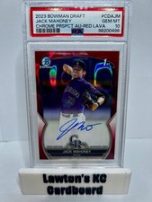 2023 Bowman Draft Jack Mahoney Red Lava Refractor Auto 1/5 PSA 10 GEM MINT 1st