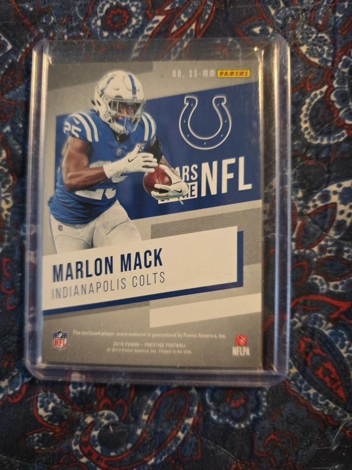 Marlon Mack 2019 Panini Prestige Football Patch SS-MM - Image 3 of 4