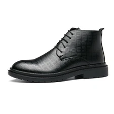 Outdoor Oxford Flat Boots Lace Up Gentlemen Wear Formal Men Leather Ankle Boots