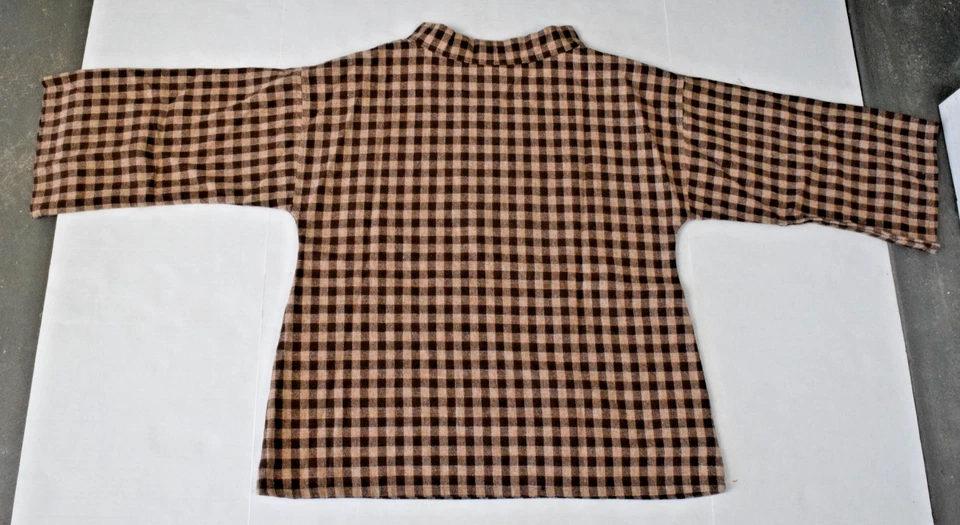 Camisa de Lana Galesa Vintage Cambrian Mills Talla L Años 60 Marrón Beige Guinga Cuadros Foto 2 de 4