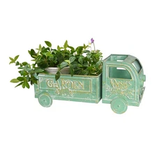 Farmhouse Small Flower Cart Metal Truck Decor Wagon Planters for Outdoor Plan...