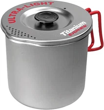 Evernew Titanium Lightweight Pasta Camping Pot with Medium; 1000ml, 