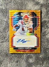 Emeka Emezie 2022 Prizm Draft Picks Orange Pulsar Auto SSP /49 Prizm Parallel