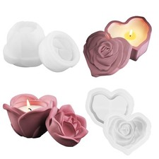 2Pcs Jar Molds for Epoxy Resin with Lid Flower Resin Molds Rose Silicone Mold...