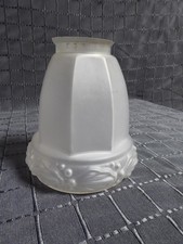 Art Déco Lampenglas Antik Glas Lampenschirm grau weiß satiniert Ersatzglas Licht