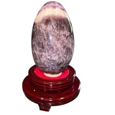 Dream Chevron Amethyst Stone Medium Egg with stand