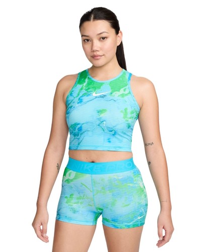 Nike Women Regular fit Sleeveless Tank Top Shirt Medium Blue