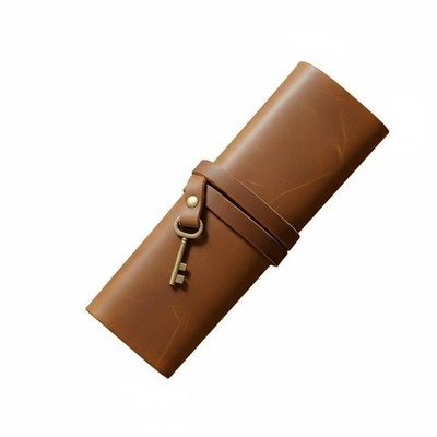 Premium Leder Retro Federtasche, künstlerische Wickeltasche, multifunktional