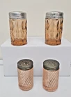 PINK DEPRESSION GLASS Salt And Pepper Lot TWO-Jeanette Windsor TWO-Diana Shaker