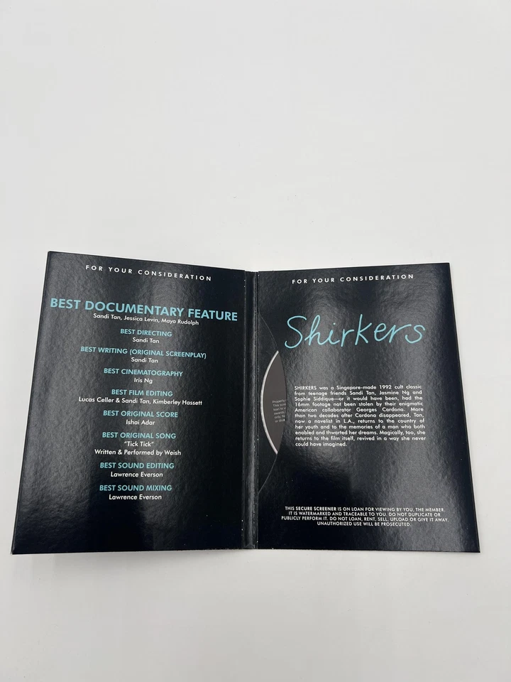 Shirkers For Your Consideration DVD Documentary Feature Screener Netflix 2018 Foto 3 de 4