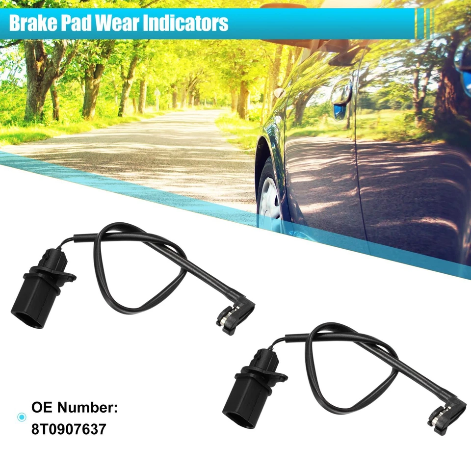 Sensor de desgaste de pastillas de freno delanteras de coche 8T0907637 2 piezas para Audi A4 A5 A6 A7 Quattro Foto 2 de 4