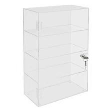 Acrylic Display Case with Lock Keys, 4-tier Showcase Display Cabinet for Home