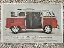 Vintage 1966 Volkswagen Station Wagon Elephant - 2 Page Advertising