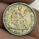 XF 1872-P Seated Liberty Half Dime (Nice Toning), U.S. Type 5c Silver Coin