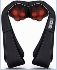 Shiatsu Heated Neck, Shoulder  Back Massager, 16 Nodes, Auto Programs, Black