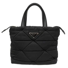 Prada Mini Padded Nylon Tote Bag 1BG373 Black with Shoulder Strap #KN417