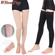 1Pair Thigh High Footless Compression Sleeves with Silicone Band for Women Men