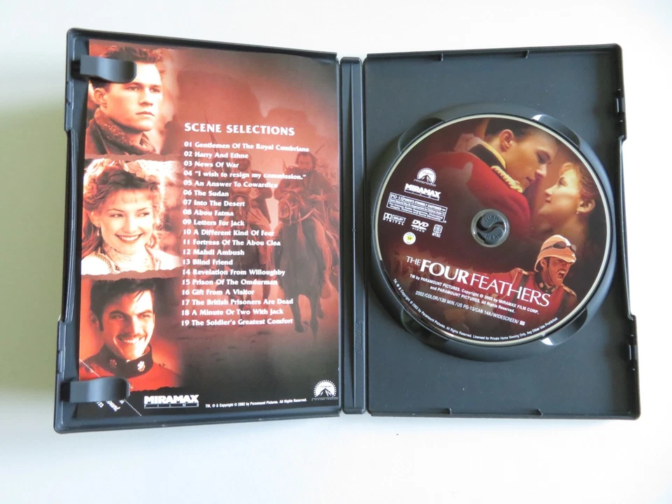 THE FOUR FEATHERS (DVD) HEATH LEDGER KATE HUDSON 2002 REGION 1 - Image 2 of 4