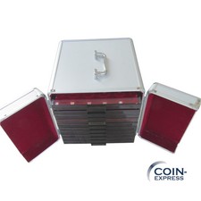 M&Uuml;NZKOFFER Leuchtturm Cargo gebraucht mit 10 M&uuml;nzboxen BITTE GENAU LESEN !!!!
