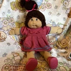 Vintage Jesmar Cabbage Patch Kids Doll HM 4 paci brunette brown eyes pink dress