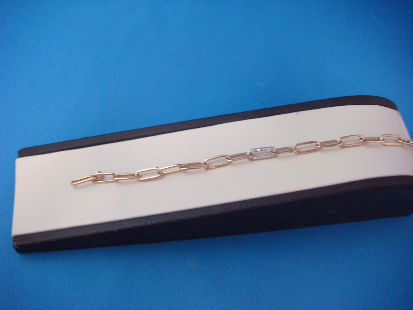 14 KT SOLID YELLOW GOLD PAPER CLEEP BRACELET WITH… - image 2